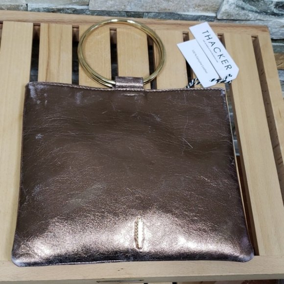 THACKER Le Pouch Leather Ring Handle Crossbody Bag - Picture 6 of 10